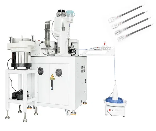 Mesin Pemasangan Selongsong Kabel, Pemuntir, dan Pelapisan Timah Otomatis - Mesin Krimping Kawat Otomatis